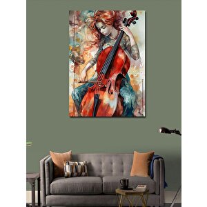 Kanvas Tablo Çello Çalan Kadın 50x70 cm