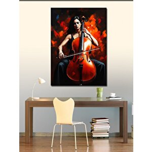 Kanvas Tablo Çello Çalan Kadın 100x140 cm