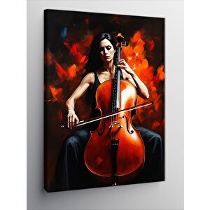 Kanvas Tablo Çello Çalan Kadın 50x70 cm