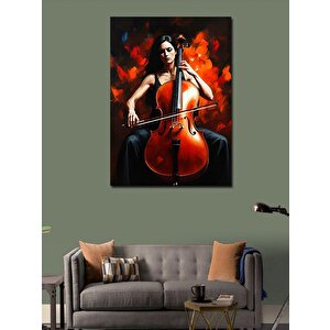 Kanvas Tablo Çello Çalan Kadın 50x70 cm