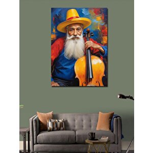 Kanvas Tablo Çello Çalan Bilge Adam 50x70 cm