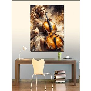 Kanvas Tablo Çello Çalan Kadın 50x70 cm