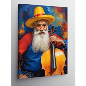 Kanvas Tablo Çello Çalan Bilge Adam 70x100 cm