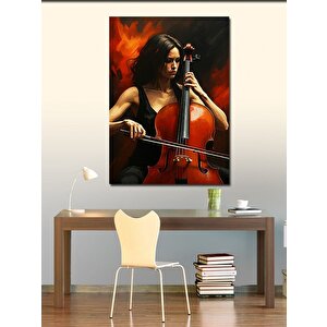 Kanvas Tablo Çello Çalan Kadın 100x140 cm