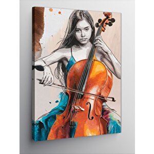 Kanvas Tablo Çello Kız 50x70 cm
