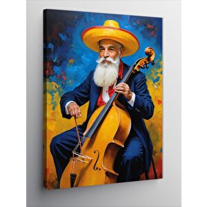 Kanvas Tablo Çello Çalan Fare 100x140 cm