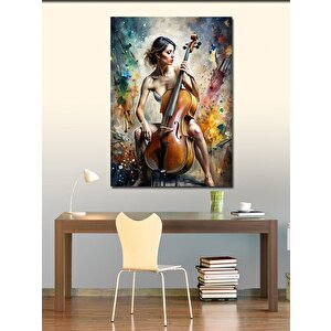 Kanvas Tablo Çello Çalan Kadın 50x70 cm