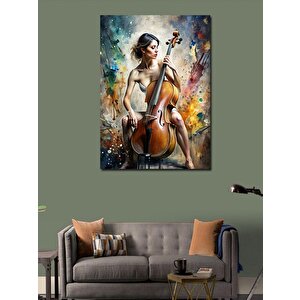 Kanvas Tablo Çello Çalan Kadın 100x140 cm
