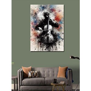Kanvas Tablo Çello Çalan Adam 100x140 cm