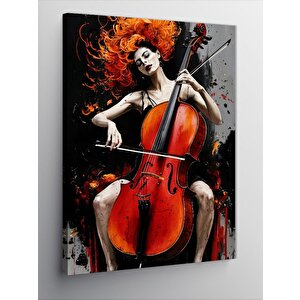 Kanvas Tablo Çello Çalan Kadın 70x100 cm