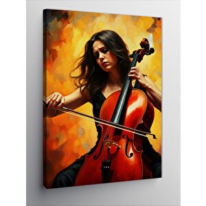 Kanvas Tablo Çello Çalan Kadın 50x70 cm