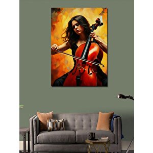 Kanvas Tablo Çello Çalan Kadın 50x70 cm