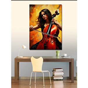 Kanvas Tablo Çello Çalan Kadın 70x100 cm