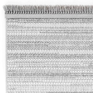 Vera 1457 Gri Yumuşak Dokulu Halı Salon Mutfak Koridor Kesme Yolluk Dokuma Makine Halısı 100x350 cm