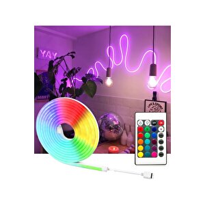 Sb-6504 5 Metre 16 Renk Kumandalı Renk Değiştiren Rgb Neon Led Şerit Işık Seti 5 metre