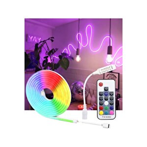 Sb-6506 5 Metre 20 Renk Rf Kumandalı Renk Değiştiren Rgb Neon Led Şerit Işık Seti 5 metre