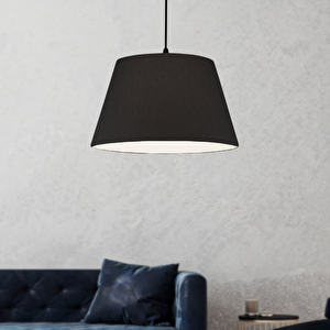 North Home Konik Kumaş Büyük Boy Tavan Sarkıt Avize Siyah