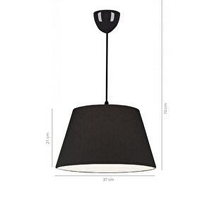 North Home Konik Kumaş Büyük Boy Tavan Sarkıt Avize Siyah