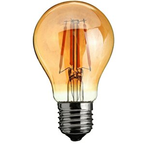 1 Adet Rustik 4w A60 Led Filament Ampul Bal Cam E27 Sarı Işık Dekoratif Vintage Aydınlatma