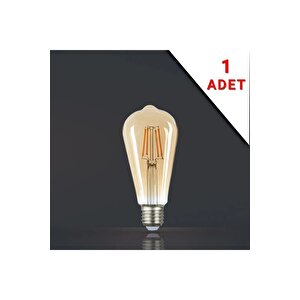 Led Filamanlı E27 Rustik Ampul 4 Watt Gün Işığı St64 1 Adet