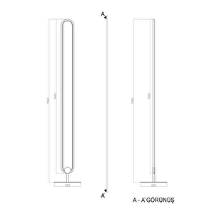 Voxlamp Led Lambader Elips 154 Cm 57 Watt