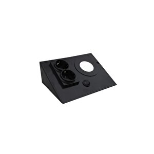 3w Siyah Çift Prizli Metal Tezgah Aydınlatma 3200k Sarı Işık