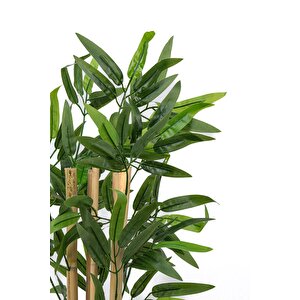 Taş Detaylı Saksıda 60 Cm Yapay Bambu Ağacı Siyah