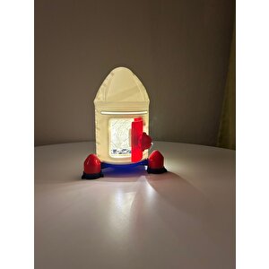 Li̇vava Füze Ki̇li̇tli̇ Işıklı Kumbara, Beyaz, 19x15 Beyaz