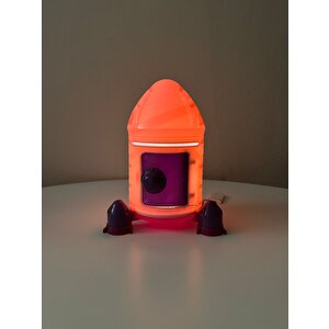 Li̇vava Füze Ki̇li̇tli̇ Işıklı Kumbara, Pembe, 19x15 Pembe