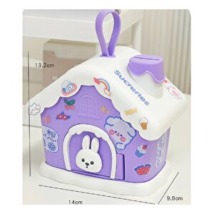 Li̇vava Tavşanli Ev Ki̇li̇tli̇ Ve Asili Kumbara, Mor, 18x15 Mor