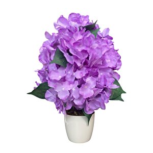 Beyaz Saksida Yapay Ortanca Ağaci 40 Cm
