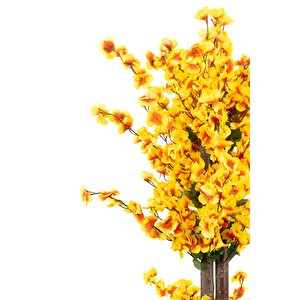 Siyah Saksıda Turuncu Sarı Renkli 120 Cm Japon Bahardalı Ağacı Sarı Turuncu