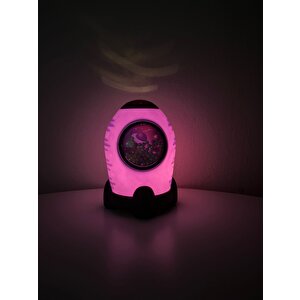 Li̇vava Roket Ki̇li̇tli̇ Işıklı Kumbara, Pembe, 17x10 Pembe