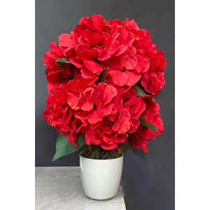 Beyaz Saksida Yapay Ortanca Ağaci 40 Cm