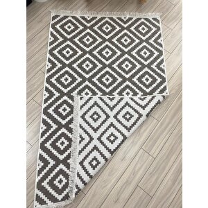 Bej-krem Kilim Modern Seri Çift Taraflı Dokuma Pamuk Kilim