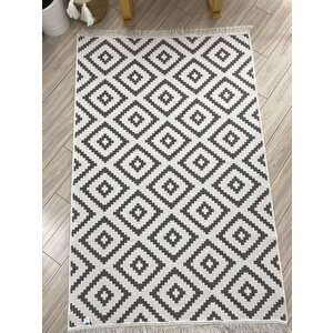 Bej-krem Kilim Modern Seri Çift Taraflı Dokuma Pamuk Kilim