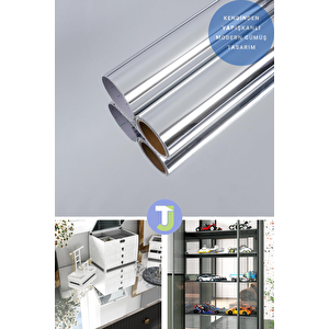 Kendinden Yapışkanlı Folyo Mutfak Banyo Tezgah Duvar Dolap Ve Masa Kaplama 60cmx300cm Silver