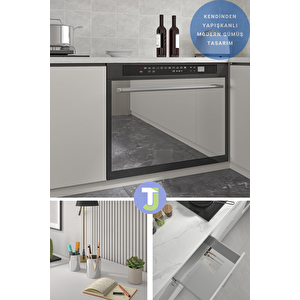 Kendinden Yapışkanlı Folyo Mutfak Banyo Tezgah Duvar Dolap Ve Masa Kaplama 60cmx300cm Silver