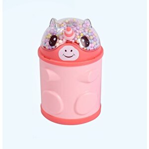 Li̇vava Boynuzlu At Ki̇li̇tli̇ Işıklı Kumbara, Pembe, 18x10 Pembe