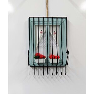 Pencere Tasarımlı Renkli Anahtarlık 16x25 Turkuaz
