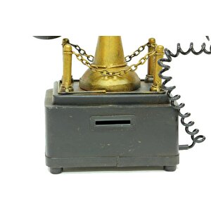 Dekoratif Metal Telefon Kumbaralı Biblo Hediyelik