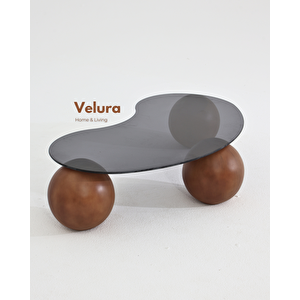 Küre Sehpa & Top Orta Cam Sehpa Ceviz