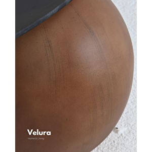 Küre Sehpa & Top Orta Cam Sehpa Ceviz