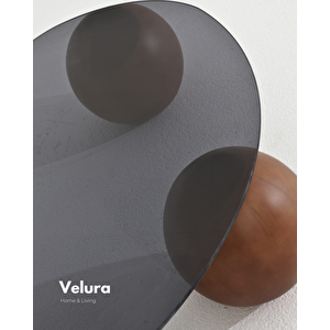 Küre Sehpa & Top Orta Cam Sehpa Ceviz