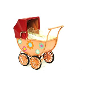 Dekoratif Metal Bebek Arabası Biblo Vintage Hediyelik