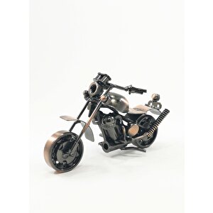 Metal Retro Motosiklet Modeli El Yapımı Dekor Biblo Mo381