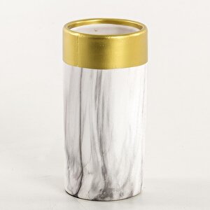 Gold/mermer Desenli Seramik Vazo 8,5x20 Cm