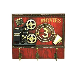 Dekoratif Metal Askı Askılık Sinemaskop Vintage Biblo Hediyelik