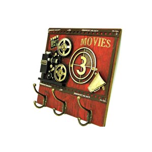 Dekoratif Metal Askı Askılık Sinemaskop Vintage Biblo Hediyelik