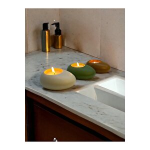 Three Drops Dekoratif Tealight Mumluk 3'lü Set | Alaçatı-siyah-beyaz |